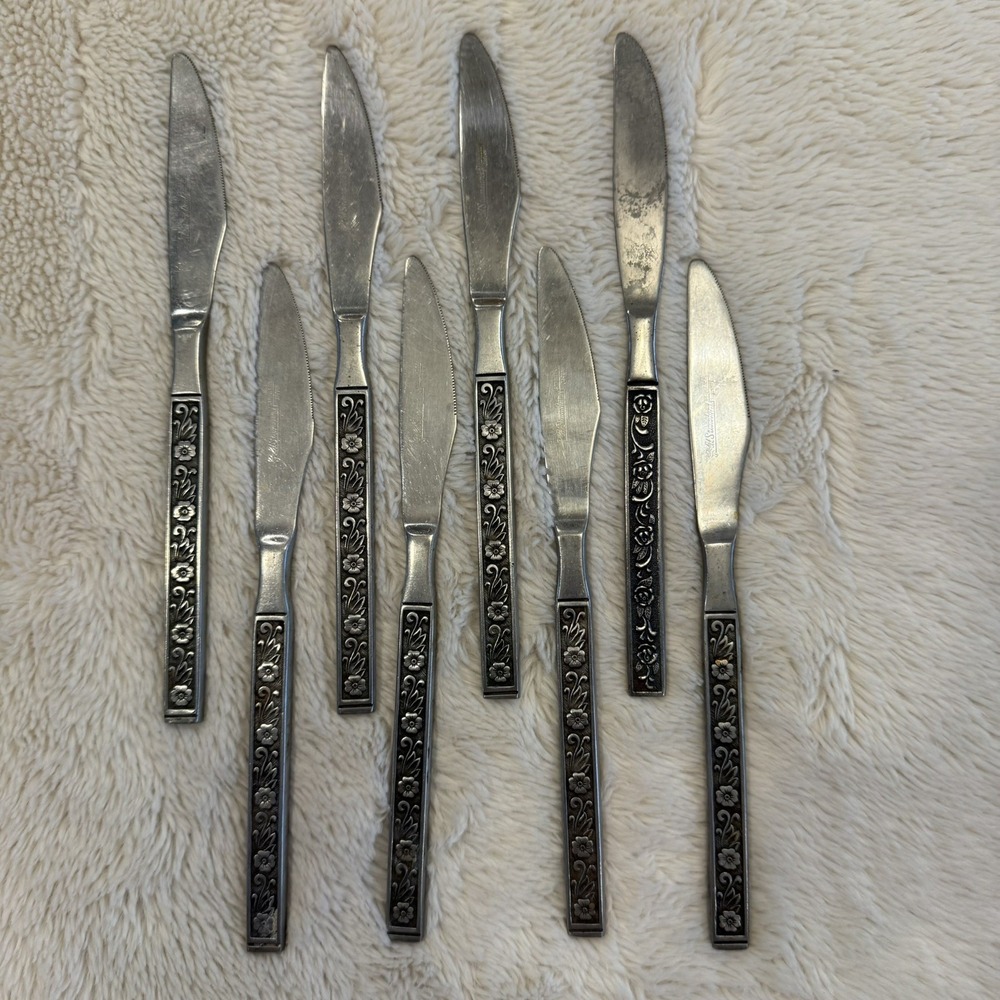 Butter knIves Gold Standard Night Blossom Stainless Steel Vintage Cutlery